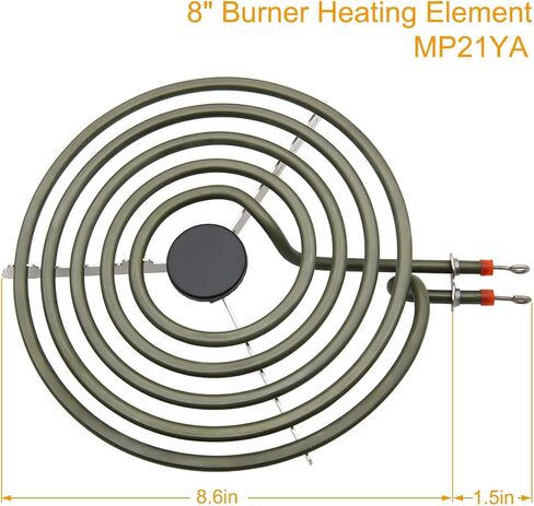 Siwdoy (Pack of 4) MP22YA Electric Range Burner Element Unit Set - 2 pcs MP15YA 6" and 2 pcs MP21YA 8" in Kuwait