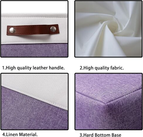 سلال تخزين قماشية لتنظيم الارفف والخزانات والغسيل والحضانة، سلال مزخرفة للهدايا الفارغة (11.8 × 7.8 × 5.9 انش - 6 قطع، بيج) in Kuwait