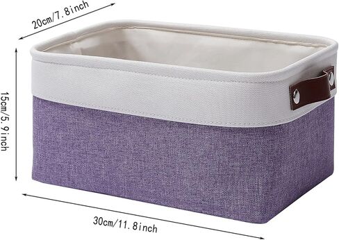 سلال تخزين قماشية لتنظيم الارفف والخزانات والغسيل والحضانة، سلال مزخرفة للهدايا الفارغة (11.8 × 7.8 × 5.9 انش - 6 قطع، بيج) in Kuwait