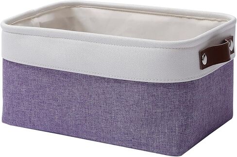 سلال تخزين قماشية لتنظيم الارفف والخزانات والغسيل والحضانة، سلال مزخرفة للهدايا الفارغة (11.8 × 7.8 × 5.9 انش - 6 قطع، بيج) in Kuwait