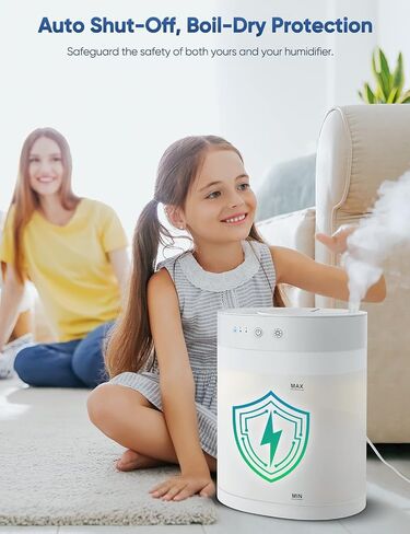 مرطب هواء Xburan Cool Mist لغرفة النوم، مرطب هواء بملء علوي 3.5 لتر وموزع للزيوت العطرية مع إضاءة محيطة، 3 مستويات رذاذ، تشغيل هادئ، مدة 32 ساعة، مرطبات لنباتات الأطفال في الغرف الكبيرة، أبيض in Saudi Arabia