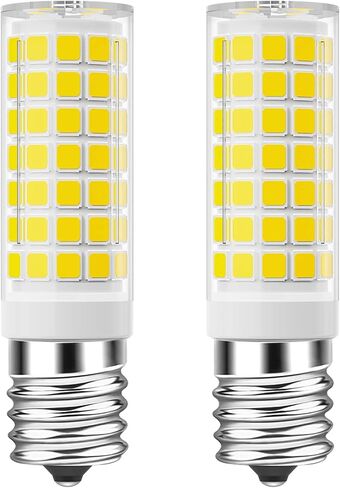 TAIYALOO LED Microwave Light Bulbs Under Hood 60W Equivalent, E17 LED Bulb Dimmable for Range Hood, Refrigerator, 7W 630 Lumens, LED Appliance Light Bulb Over Stove, Daylight White 6000K, 2 Pack in Kuwait