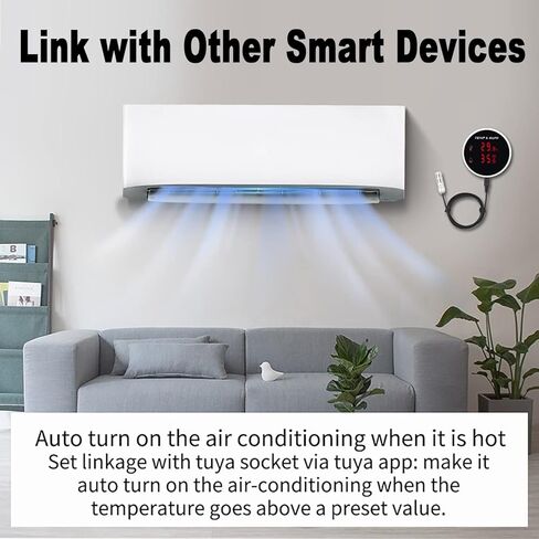 إنذار مستشعر درجة الحرارة والرطوبة واي فاي: مقياس حرارة رقمي للرطوبة مع مسبار وبطارية قابلة لإعادة الشحن، إنذار صفارة وتنبيهات التطبيق، مراقب رطوبة درجة الحرارة الذكي للحيوانات الأليفة في حاضنة الفريزر in Kuwait