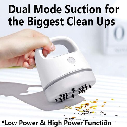 MODERN SOLUTIONS Desktop Vacuum Cleaner with USB Charging & Dual Mode Suction, Mini Vacuum for Dust, Keyboards, Crumbs, Hair, Paper Shavings, Detachable Easy to Clean Design with Nozzle Cleaning Brush in Saudi Arabia