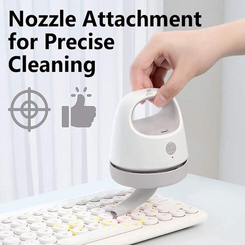 MODERN SOLUTIONS Desktop Vacuum Cleaner with USB Charging & Dual Mode Suction, Mini Vacuum for Dust, Keyboards, Crumbs, Hair, Paper Shavings, Detachable Easy to Clean Design with Nozzle Cleaning Brush in Saudi Arabia
