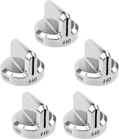 QAGGUM 5304502763 Stove Knob Replacement Kit Fit for Frigidaire Gas Stove Knob DGGF3046RFA DGGF3046RFB DGGF3046RFC Replace PS11724147 AP5984069, Silver Range Burner Control Knob, 5 Pcs in Saudi Arabia