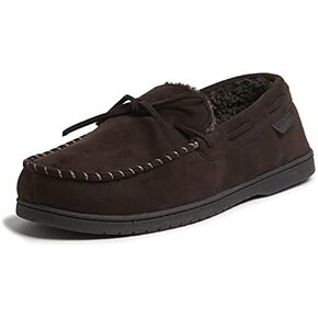 Dearfoams Men's Microsuede Moccasin with Tie Slipper in Kuwait