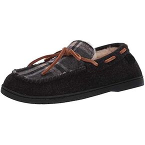 Fireside by Dearfoams Men's Grafton Microwool and Shearling Moccasin Slipper