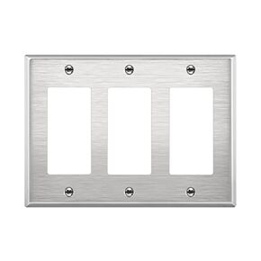 ENERLITES Decorator Light Switch/Receptacle Outlet Metal Wall Plate-3gang-Single
