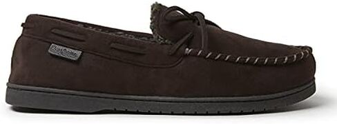 Dearfoams Men's Microsuede Moccasin with Tie Slipper in Saudi Arabia