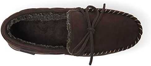 Dearfoams Men's Microsuede Moccasin with Tie Slipper in Saudi Arabia