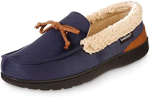 isotoner Men's Indoor/Outdoor Slip-on Vincent Microsuede Moccasin Slippers With Memory Foam Comfort in Saudi Arabia
