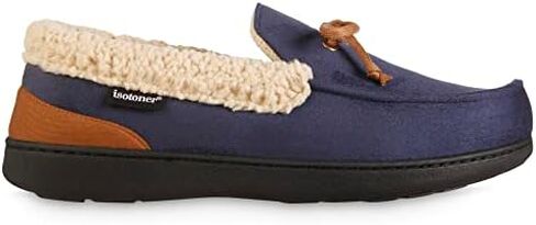 isotoner Men's Indoor/Outdoor Slip-on Vincent Microsuede Moccasin Slippers With Memory Foam Comfort in Saudi Arabia