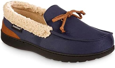 isotoner Men's Indoor/Outdoor Slip-on Vincent Microsuede Moccasin Slippers With Memory Foam Comfort in Saudi Arabia