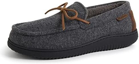 Dearfoams mens Woodstock Energy Return Comfort Indoor/Outdoor Memory Foam Moccasin With Tie in Saudi Arabia