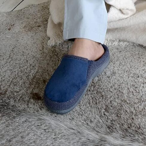 isotoner Men's Microterry and Waffle Travis Slip-on Hoodback Slipper in Saudi Arabia