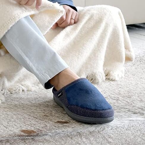 isotoner Men's Microterry and Waffle Travis Slip-on Hoodback Slipper in Saudi Arabia