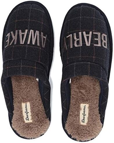 Dearfoams Men's Microwool Novelty Closed Toe Scuff Slipper in Saudi Arabia