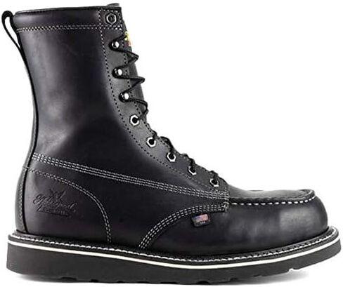 Thorogood American Heritage 8" Steel Toe Work Boots for Men - Full-Grain Leather with Moc Toe, Slip-Resistant Wedge Outsole, and Comfort Insole; EH Rated in Saudi Arabia