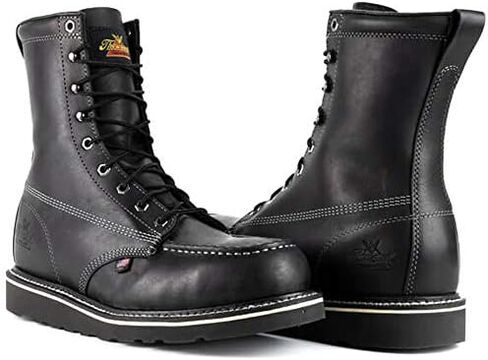 Thorogood American Heritage 8" Steel Toe Work Boots for Men - Full-Grain Leather with Moc Toe, Slip-Resistant Wedge Outsole, and Comfort Insole; EH Rated in Saudi Arabia