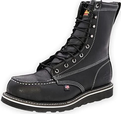 Thorogood American Heritage 8" Steel Toe Work Boots for Men - Full-Grain Leather with Moc Toe, Slip-Resistant Wedge Outsole, and Comfort Insole; EH Rated in Saudi Arabia