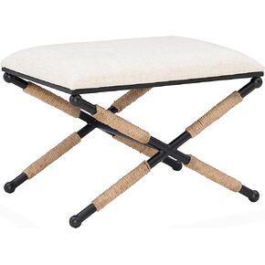 Linon Home Décor Farrow Campaign Accent Stool, Black in Saudi Arabia