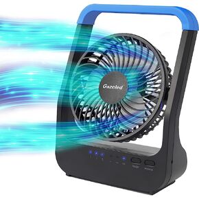 Battery Operated Fan, Camping Fan Battery Powered, Super Long Lasting, Portable D-Cell Battery Powered Desk Fan with Timer, 3 Speeds, Quiet, 180° Rotation, for Office,Bedroom,Outdoor, 5'', Blue in Saudi Arabia