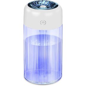 جهاز ترطيب صغير للهواء، 400 مل، جهاز ترطيب متنقل للسطح المكتبي، 7 ألوان إضاءة ليلية، وضعان للرذاذ، مع خاصية الإغلاق التلقائي، مرطب للهواء هادئ للمنزل والنباتات وغرف الأطفال وغرف النوم والسيارة والمكتب in Kuwait