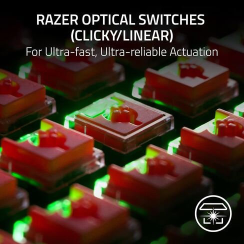 Razer DeathStalker V2 Pro Wireless Gaming Keyboard: Low-Profile Optical Switches - Clicky Purple - HyperSpeed Wireless & Bluetooth 5.0 - Up to 200 Hrs - Ultra-Durable Coated Keycaps - Chroma RGB in Saudi Arabia