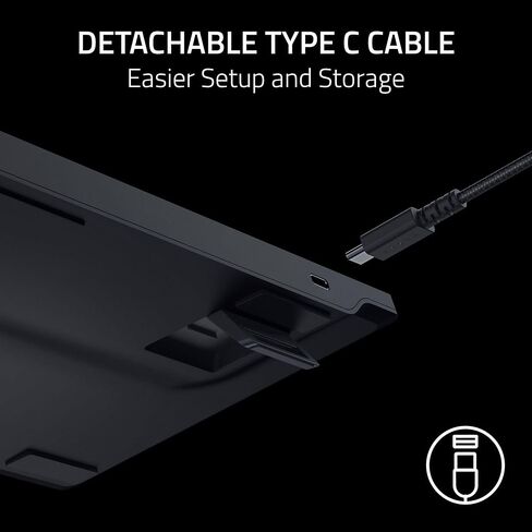 Razer DeathStalker V2 Pro Wireless Gaming Keyboard: Low-Profile Optical Switches - Clicky Purple - HyperSpeed Wireless & Bluetooth 5.0 - Up to 200 Hrs - Ultra-Durable Coated Keycaps - Chroma RGB in Saudi Arabia