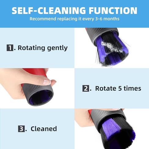 فرشاة غبار لا تترك اثر لمكنسة دايسون اوتسايز / V7 / V8 / V10 / V11 / V15، راس فرشاة غبار ناعمة ذاتية التنظيف لقطع غيار مكنسة دايسون in Kuwait