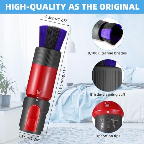 فرشاة غبار لا تترك اثر لمكنسة دايسون اوتسايز / V7 / V8 / V10 / V11 / V15، راس فرشاة غبار ناعمة ذاتية التنظيف لقطع غيار مكنسة دايسون in Kuwait