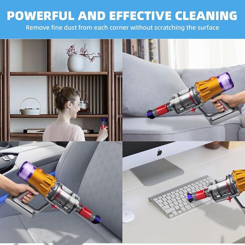 فرشاة غبار لا تترك اثر لمكنسة دايسون اوتسايز / V7 / V8 / V10 / V11 / V15، راس فرشاة غبار ناعمة ذاتية التنظيف لقطع غيار مكنسة دايسون in Kuwait