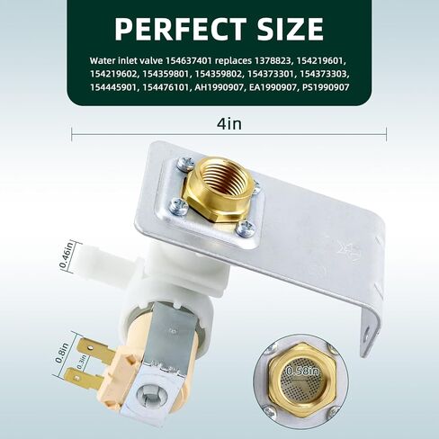 154637401 Water Inlet Valve by AMI PARTS Fit for Frigi-daire ken-more Cro-sley Dishwasher Directly Replaces 154219601 154219602 154359801 154373303 154445901 AP4321824 EA1990907 EAP1990907 PD00000121 in Saudi Arabia