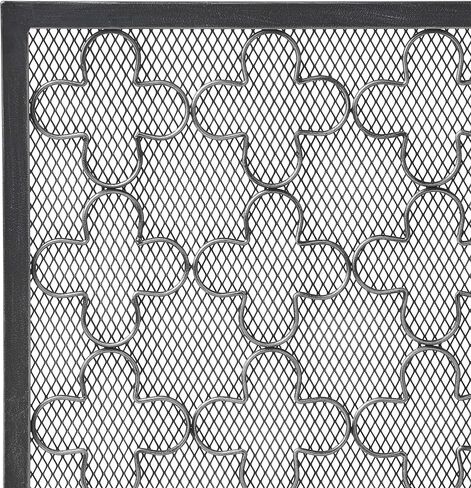 Great Deal Furniture Uriah Modern Single PanelIron Firescreen, Black Brushed Silver Finish in Saudi Arabia