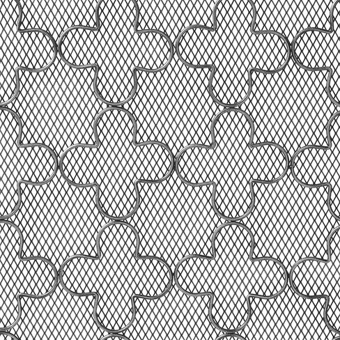 Great Deal Furniture Uriah Modern Single PanelIron Firescreen, Black Brushed Silver Finish in Saudi Arabia