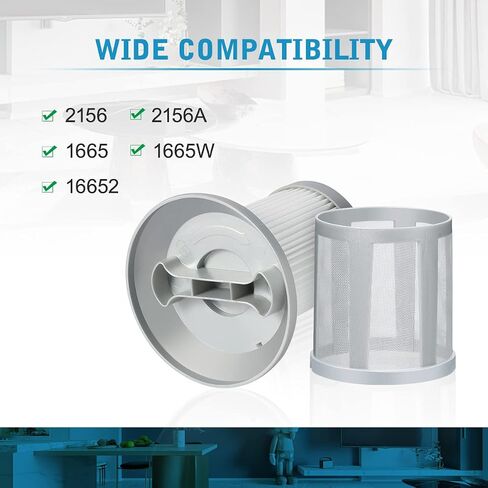فلتر بديل LANMU متوافق مع Bissell 2156A، 1665، 16652، 1665W Zing Canister Vacuum، مقارنة بالجزء 1613056 (عبوتان) in Saudi Arabia