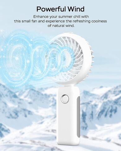 Portable Handheld Misting Fan, 4000mAh USB Rechargeable Personal Mister Foldable Fan Battery Operated Spray Water Mist Fan Makeup Small Face Steamer for Travel Outdoors Office blue in Saudi Arabia
