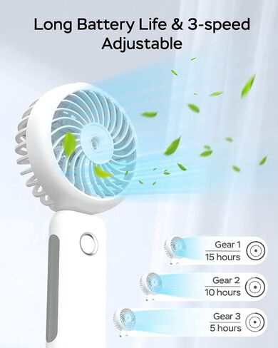 Portable Handheld Misting Fan, 4000mAh USB Rechargeable Personal Mister Foldable Fan Battery Operated Spray Water Mist Fan Makeup Small Face Steamer for Travel Outdoors Office blue in Saudi Arabia