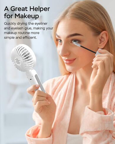 Portable Handheld Misting Fan, 4000mAh USB Rechargeable Personal Mister Foldable Fan Battery Operated Spray Water Mist Fan Makeup Small Face Steamer for Travel Outdoors Office blue in Saudi Arabia