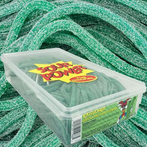 Dorval Sour Power Candy Straws التفاح الأخضر حوض 200 قطعة - 49.40 أوقية in Saudi Arabia