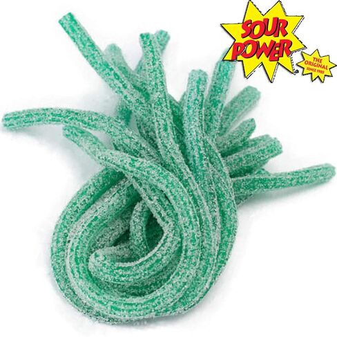 Dorval Sour Power Candy Straws التفاح الأخضر حوض 200 قطعة - 49.40 أوقية in Saudi Arabia