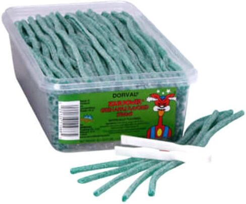 Dorval Sour Power Candy Straws التفاح الأخضر حوض 200 قطعة - 49.40 أوقية in Saudi Arabia