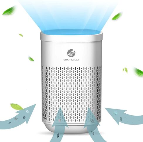 SHARKZILLA Air Purifiers for Bedroom, H13 HEPA Filter 270 sq ft, Dual Protection Filters 0.1 Microns, Deodorizer for Pollen Dust Pet Hair Smoke Smelly Plant, Greenhouse Odor Control, White in Saudi Arabia