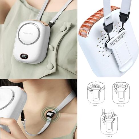 Portable Neck Fan, Handheld Mini Fan Small Personal Fan, Hand Held Fan USB Rechargeable Eyelash Fan for Kids Girls Boys Woman Man Home Outdoor Travel (Black) in Saudi Arabia