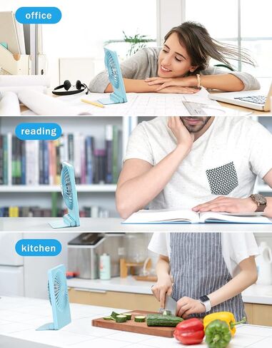 Zuvas Desk Fan Battery Operated Rechargeable 180°Tilt Folding Personal Ultra Quiet Small Portable Fan Beige in Kuwait