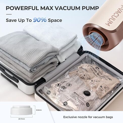 مضخة تفريغ فليكستايلجير 10 كيلو باسكال لمرتبة هوائية ذاتية النفخ، مضخة هواء كهربائية محمولة لأكياس المكنسة الكهربائية للملابس والتخييم، بطارية مضخة تفريغ قابلة لإعادة الشحن USB C in Kuwait