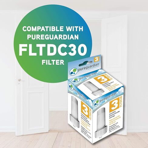 جهاز ترطيب الهواء بالرذاذ البارد بالموجات فوق الصوتية H965AR من بيور جارديان، 70 ساعة. وقت التشغيل، 1 جالون. سعة الخزان 320 قدم مربع. قدم. التغطية، الغرف الصغيرة، خزان خالٍ من الفلتر، معالج باللون الفضي، يتضمن علبة الزيت العطري in Kuwait