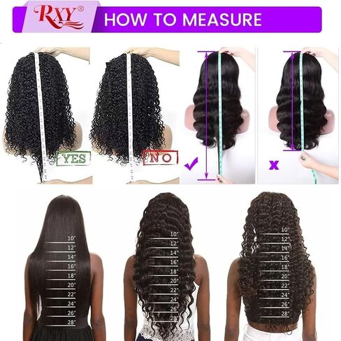 RXY V part wig human hair deep wave no leave out no glue thin part wig deep wave (18 inch, V part wig deep curly) in Saudi Arabia