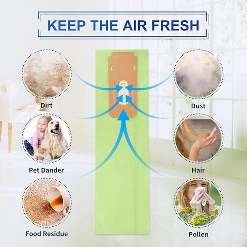 كيباو اكياس مكنسة كهربائية من اوريك اكس ال نوع سي سي، تناسب جميع المكانس الكهربائية العمودية من اوريك XL، قطعة CCPK8، CCPK8OH، CCPK8DW، عبوة من 12 قطعة، اخضر وابيض in Kuwait